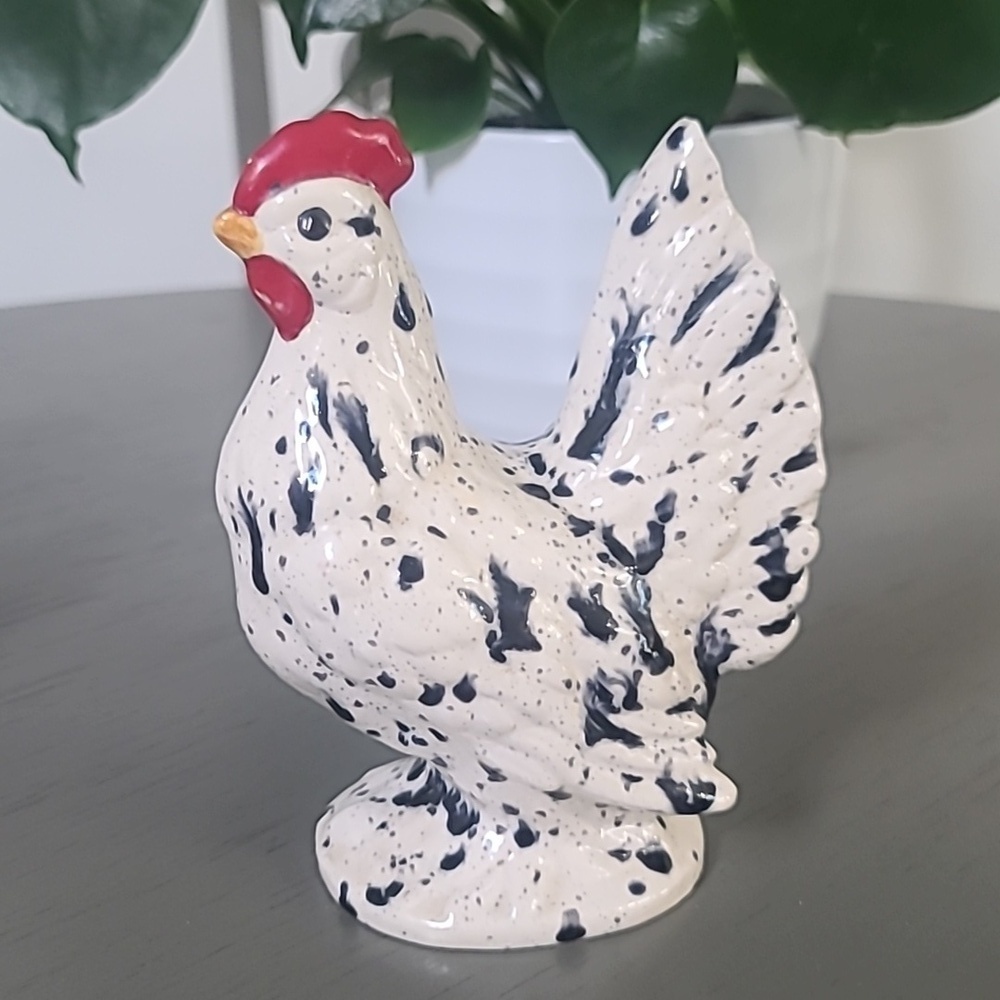 Speckled Rooster Figurines Set Of 2 - Picture 12 of 16